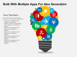 Bulb With Multiple Apps For Idea Generation Flat Powerpoint Design