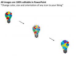 Bulb with multiple apps for idea generation flat powerpoint design
