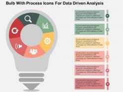 Bulb with process icons for data driven analysis powerpoint slides