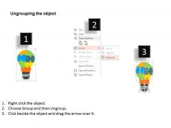Bulb with puzzle for idea generation flat powerpoint design