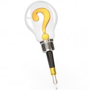 Bulb with question mark stock photo