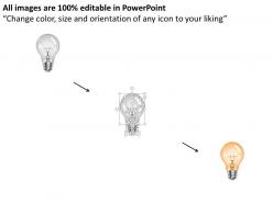 Bulb with text boxes for idea generation powerpoint template