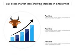 Bull stock market icon showing increase in share price