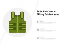 Bullet proof vest for military soldiers icons