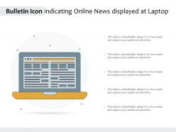 Bulletin icon indicating online news displayed at laptop