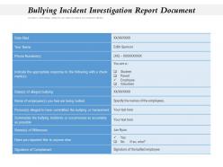 Bullying incident investigation report document