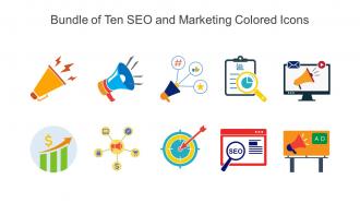 Bundle Of Ten SEO And Marketing Colored Icons