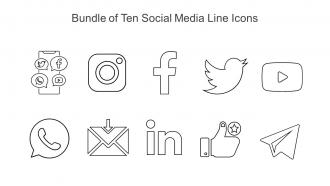Bundle Of Ten Social Media Line Icons