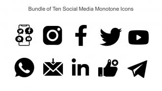 Bundle Of Ten Social Media Monotone Icons