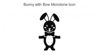Bunny With Bow Monotone Icon In Powerpoint Pptx Png And Editable Eps Format