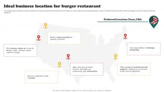 Burger Business Plan Ideal Business Location For Burger Restaurant BP SS
