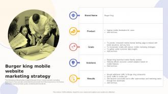 Burger King Mobile Website Marketing Strategy Boosting Customer Engagement MKT SS V