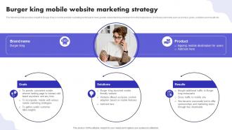 Burger King Mobile Website Marketing Strategy Digital Marketing Ad Campaign MKT SS V