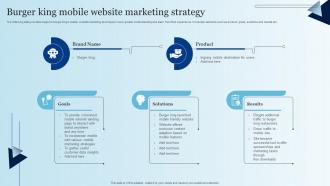 Burger King Mobile Website Marketing Strategy Integrating Mobile Marketing MKT SS V