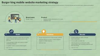 Burger King Mobile Website Marketing Strategy SMS Marketing Guide For Small MKT SS V