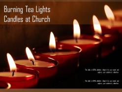 Burning tea lights candles at church