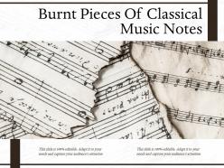 Burnt pieces of classical music notes