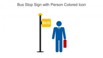 Bus Stop Sign With Person Colored Icon In Powerpoint Pptx Png And Editable Eps Format