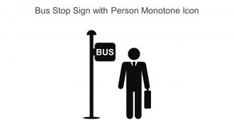 Bus Stop Sign With Person Monotone Icon In Powerpoint Pptx Png And Editable Eps Format