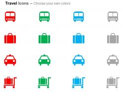 Bus suitcase car cart travel ideas ppt icons graphics