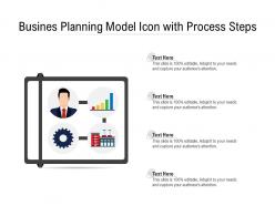Busines planning model icon with process steps