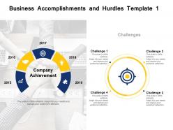 Business accomplishments and hurdles template challenges ppt powerpoint presentation