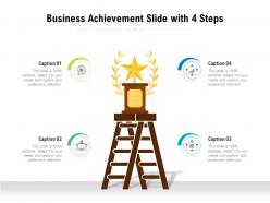 Business achievement slide with 4 steps