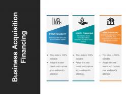 Business acquisition financing presentation diagrams