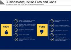 Business acquisition pros and cons ppt examples professional