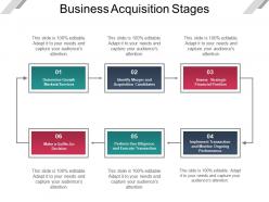 Business acquisition stages sample presentation ppt