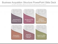 Business acquisition structure powerpoint slide deck