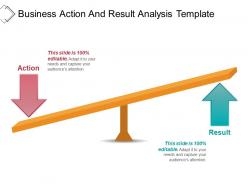 Business action and result analysis template powerpoint layout