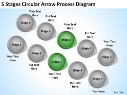 Business activity diagram 5 stages circular arrow process powerpoint slides