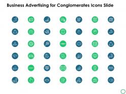 Business advertising for conglomerates icons slide growth c952 ppt powerpoint presentation