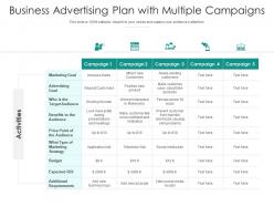Business Advertising Plan With Multiple Campaigns
