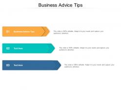 Business advice tips ppt powerpoint presentation summary background cpb