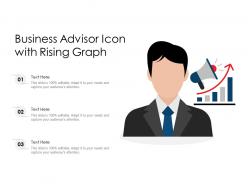 Business advisor icon with rising graph