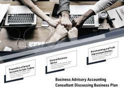Business advisory accounting consultant discussing business plan
