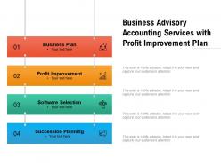 Business advisory accounting services with profit improvement plan