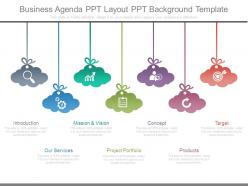 Business agenda ppt layout ppt background template