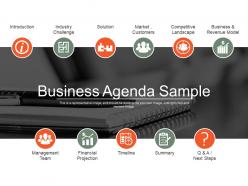 Business agenda sample ppt background designs