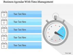Business agendas with time management flat powerpoint design