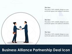 Business alliance partnership deal icon