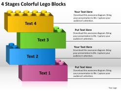Business analysis diagrams 4 stages colorful lego blocks powerpoint templates