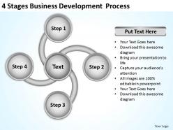 Business analysis diagrams 4 stages development process powerpoint templates
