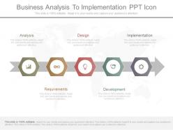 Business analysis to implementation ppt icon