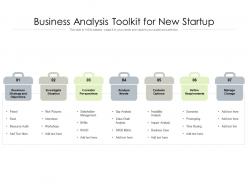 Business analysis toolkit for new startup