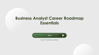 Business Analyst Career Roadmap Essentials PPT Designs AT
