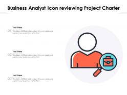 Business analyst icon reviewing project charter