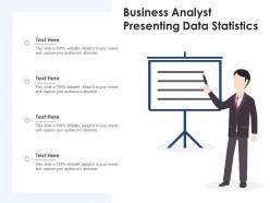 Business analyst presenting data statistics
